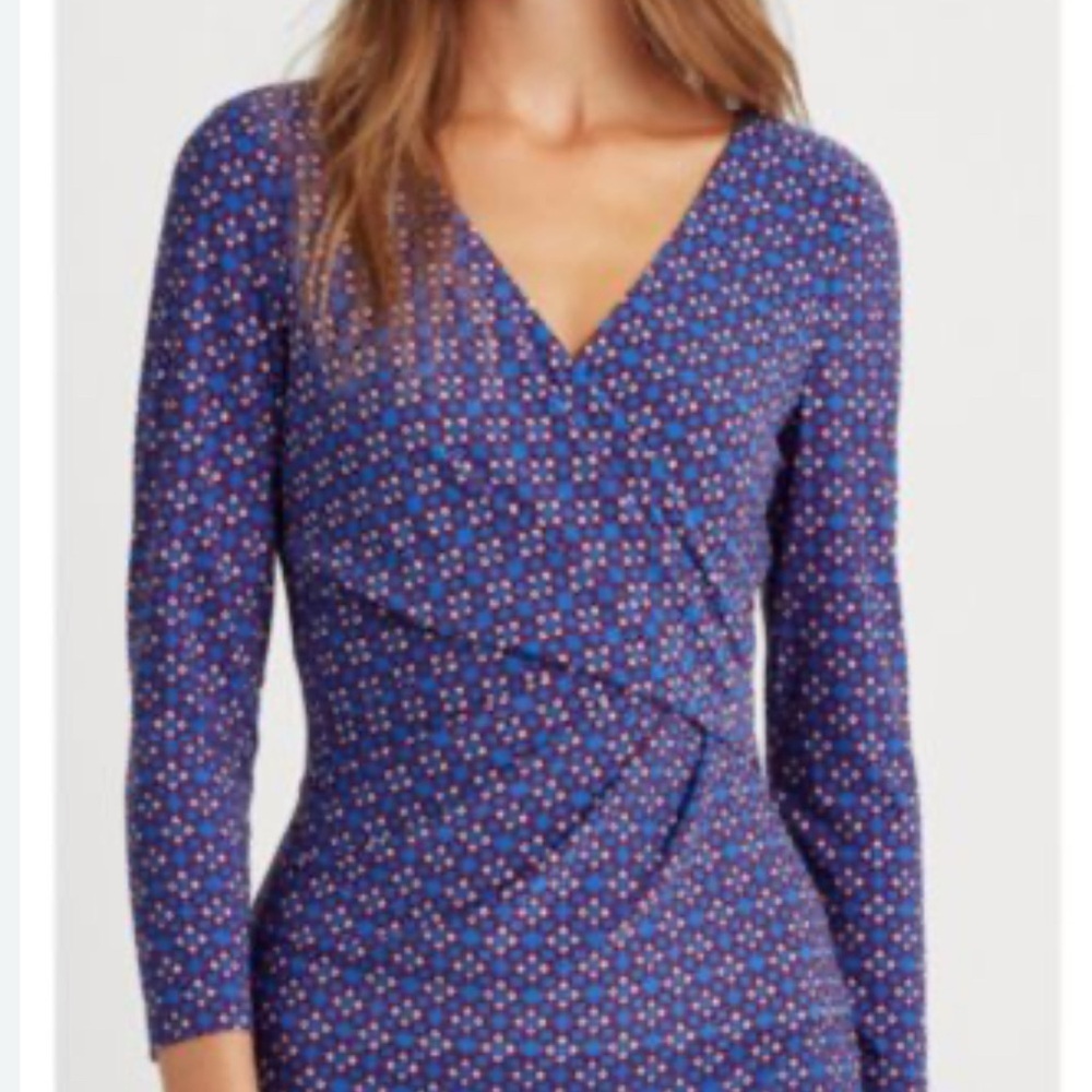 Ralph Lauren Long Sleeve Blue and Red Dress